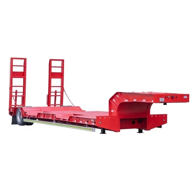 60 80 100 τόνων Lowboy Truck Semi-Terrailer με ατσάλινη δομή και αναστολή ελατηρίου φύλλου