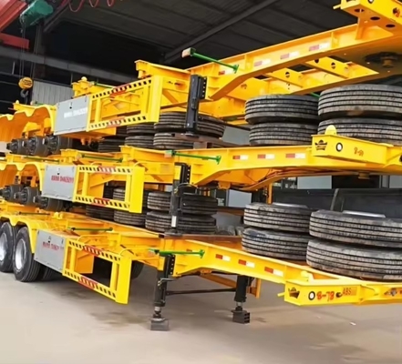 12 Τεχνητό ατσάλι 2/3/4 άξονας βαρύ φορτίο 40FT flatbed/platform semi-trailer με twist lock