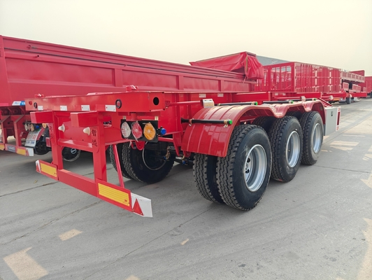 40FT 45t Skeleton Truck Semi Container Υποστρώμα ρυμουλκούμενο με 12 ελαστικά