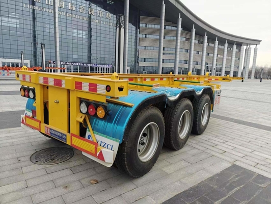 40FT 45t Skeleton Truck Semi Container Υποστρώμα ρυμουλκούμενο με 12 ελαστικά