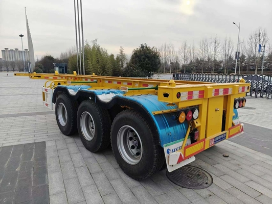 40FT 45t Skeleton Truck Semi Container Υποστρώμα ρυμουλκούμενο με 12 ελαστικά