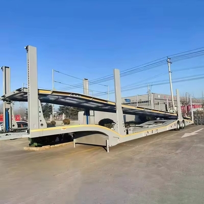 ABS με ABS 8 Αυτοκινήτων Μεταφορέας επίπεδης επιφάνειας ημιρυμουλκούμενο φορτηγό Μεταφορέας αυτοκινήτων για τη Ρωσία