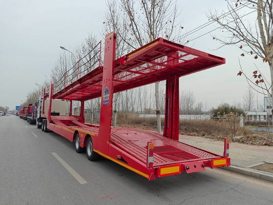 Προσαρμογή 2 Άξονες Σκελετό Φρέμα Flatbed Self Dump Tipping Car Carrier Truck Semi Trailer