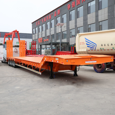 Αυτοεξαγωγικός 4 άξονας Lowboy Can επεκτάσιμη Lowbed Semi Trailer Ένα έτος Υπηρεσία μετά την πώληση