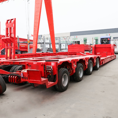 Αυτοεξαγωγικός 4 άξονας Lowboy Can επεκτάσιμη Lowbed Semi Trailer Ένα έτος Υπηρεσία μετά την πώληση