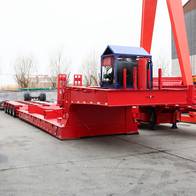 Αυτοεξαγωγικός 4 άξονας Lowboy Can επεκτάσιμη Lowbed Semi Trailer Ένα έτος Υπηρεσία μετά την πώληση
