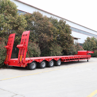 3 άξονας 60 τόνων 100 τόνων 18 μέτρων Lowboy άξονας Low Bed Truck Lowbed Semi-trailer ISO9001 Εγκριθείσα