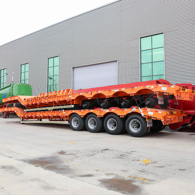 40t 60t Flatbed Trailers 3 Axle 4 Axle Tread 2240mm για τη μεταφορά εμπορευματοκιβωτίων στην Αφρική