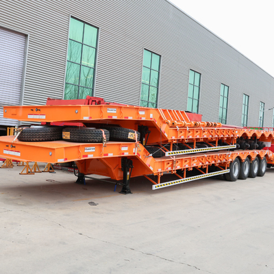 40t 60t Flatbed Trailers 3 Axle 4 Axle Tread 2240mm για τη μεταφορά εμπορευματοκιβωτίων στην Αφρική