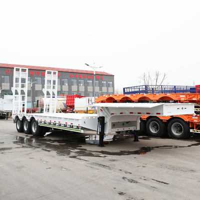 3 άξονες 60 τόνων 80 τόνων Excavator Transport Lowbed Low Bed Semi Truck Trailer