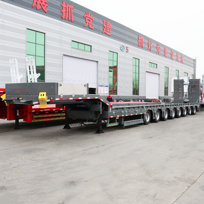 8000-9000mm Τροχιακή βάση 3 Άξονας 40t 50t 60t 100t Gooseneck Lowboy Low Bed Semi-Trailer
