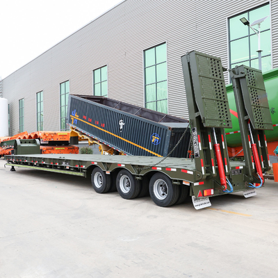 Πιστοποιημένο ISO9001 3 4 άξονες χαμηλό κρεβάτι Semi Trailers 12m 15m 40FT Lowbed Truck Trailers