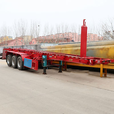 Τρι-άξονα 20t-100t 40ft χαμηλό κρεβάτι επίπεδη έδρα ημικυριόδρομο για τη μεταφορά βαρέους εξοπλισμού