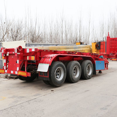 Τρι-άξονα 20t-100t 40ft χαμηλό κρεβάτι επίπεδη έδρα ημικυριόδρομο για τη μεταφορά βαρέους εξοπλισμού