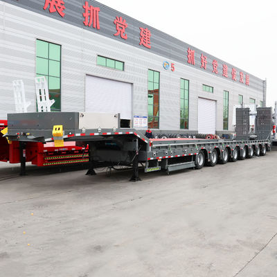 Τρι-άξονα 20t-100t 40ft χαμηλό κρεβάτι επίπεδη έδρα ημικυριόδρομο για τη μεταφορά βαρέους εξοπλισμού