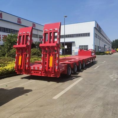Lowbed Lowboy Low Container Τάξι Trailer με 4 άξονες και βαλβίδα πέδησης Wabco