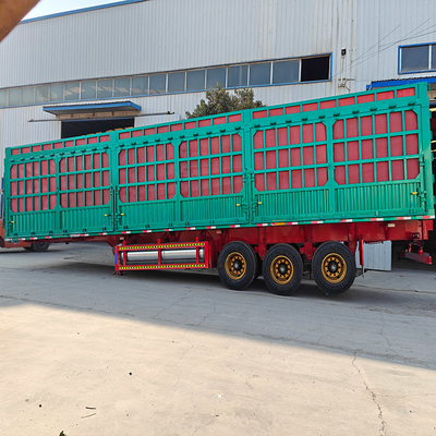 2&quot; ή 3&quot; Kingpin High Fence Semi-Trailer με 3 άξονες και τοίχο πλευρικών τοίχων του φράχτη