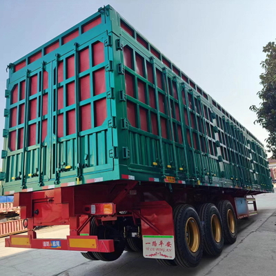 2&quot; ή 3&quot; Kingpin High Fence Semi-Trailer με 3 άξονες και τοίχο πλευρικών τοίχων του φράχτη