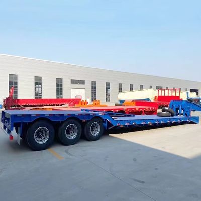 40FT Flatbed Trailer Low Bed Lowboy Truck Trailer με βαρύ φορτίο και υλικό χάλυβα