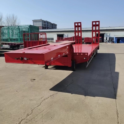 60 80 100 τόνων Lowboy Truck Semi-Terrailer με ατσάλινη δομή και αναστολή ελατηρίου φύλλου