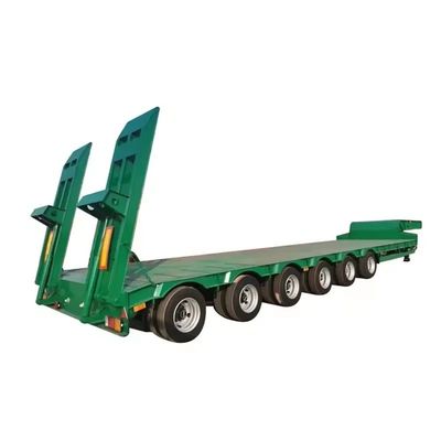 3 άξονες Lowboy Trailer 60 80 100 τόνους 2 άξονες Gooseneck Lowbed Low Bed Truck Semi-trailer
