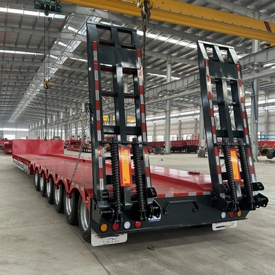 BPW/Fuwa 3,5m Tri Axles 4 Axles 70 80ton Low Deck Lowbed Semi Trailers για μηχανήματα
