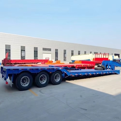 BPW/Fuwa 3,5m Tri Axles 4 Axles 70 80ton Low Deck Lowbed Semi Trailers για μηχανήματα