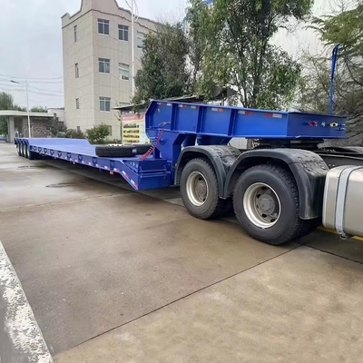 4 άξονες χαμηλό κρεβάτι Lowboy 60ton 80ton ημιφορτηγό ρυμουλκούμενο για μεταφορά βαρέων μηχανημάτων