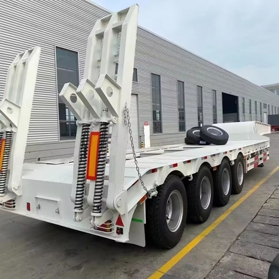 4 άξονες χαμηλό κρεβάτι Lowboy 60ton 80ton ημιφορτηγό ρυμουλκούμενο για μεταφορά βαρέων μηχανημάτων