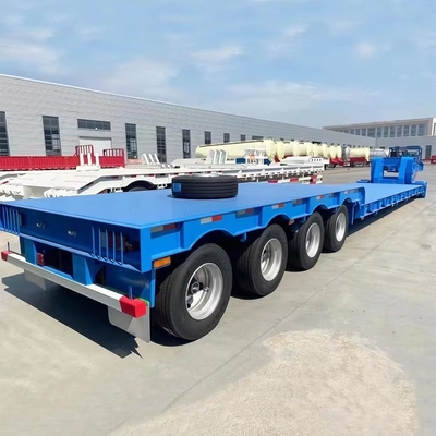 4 άξονες χαμηλό κρεβάτι Lowboy 60ton 80ton ημιφορτηγό ρυμουλκούμενο για μεταφορά βαρέων μηχανημάτων